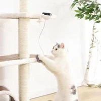 Interactive electronic motion cat toy with real fur ball for engaging playtime