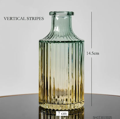 Electroplated colourful glass vase with thicker bottom in multiple sizes from 13cm to 22cm height