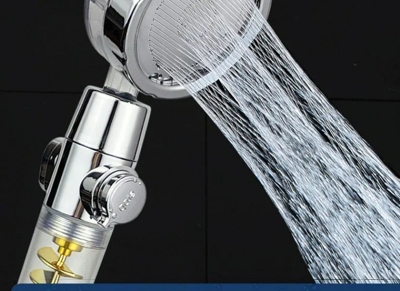 High-pressure multifunctional shower head with customizable settings and powerful twin-turbo technology