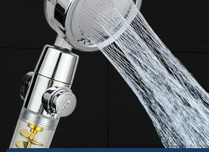 High-pressure multifunctional shower head with customizable settings and powerful twin-turbo technology