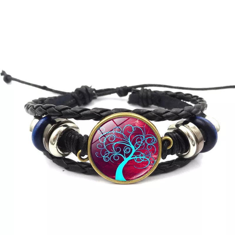 Handmade Tree of Life Bracelet with multilayer braided design in black