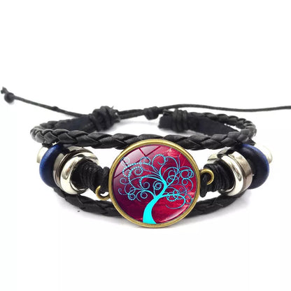 Handmade Tree of Life Bracelet with multilayer braided design in black