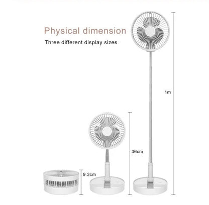 Portable USB Rechargeable Fan with 4 Adjustable Speeds, Powerful Airflow, and Long-Lasting Battery for Indoor and Outdoor Use