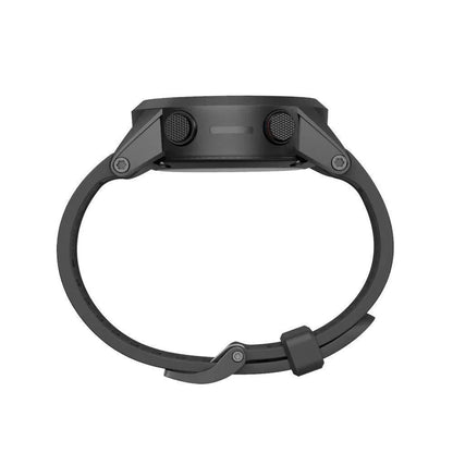 Black silicone watch strap with stainless steel fittings for Jiaming 26mm watch cases