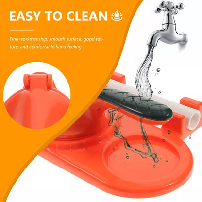 3-in-1 dumpling maker with ergonomic handle in pink, orange, white, and green