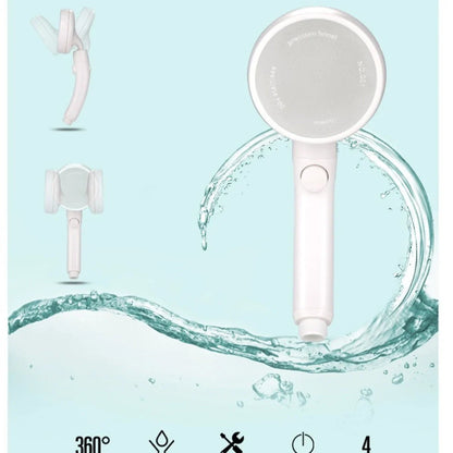 Automatic pressure shower with switch control in silver finish, 230x90x50mm ABS construction