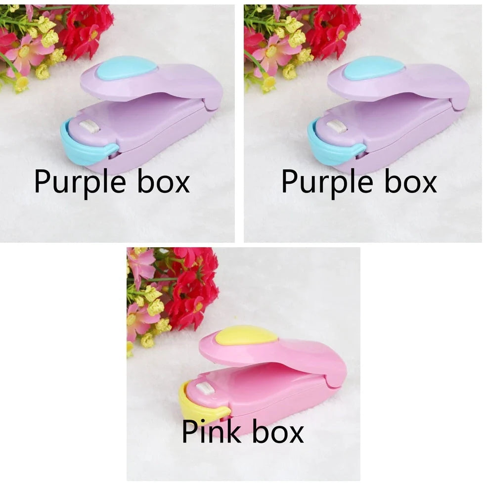 Mini hand pressure heat sealing machine measuring 10cm with magnetic base for plastic bag food preservation