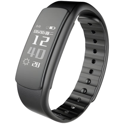 I6 smart sports bracelet with black TPU wristband and 0.96-inch touch screen displaying fitness metrics