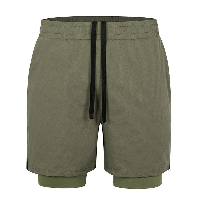 Men's quick-drying small plaid sports shorts in mid waist design available in six colours