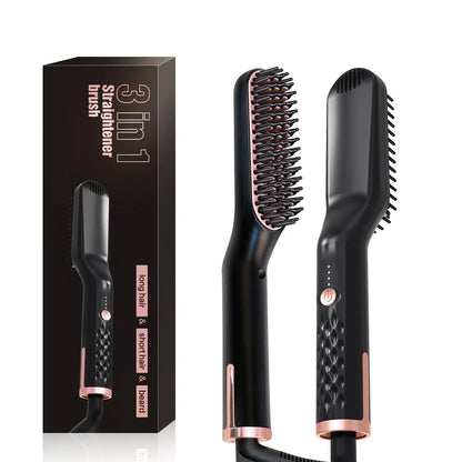 Multifunctional electric hair straightening comb with ceramic coating and fast heating technology
