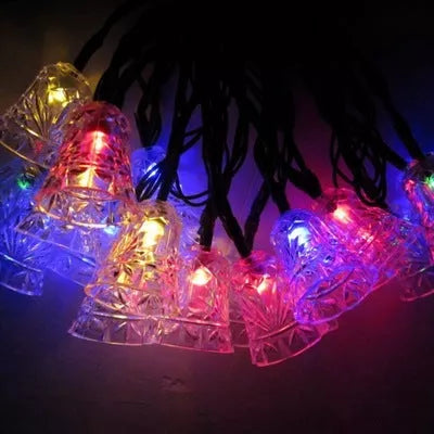 20 light bells solar string with warm white glow for outdoor decoration