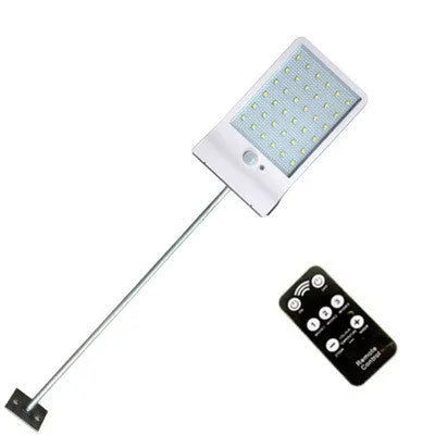 Black and white outdoor solar garden light with IP65 waterproof rating for courtyard and balcony lighting