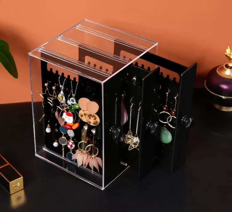 Clear plastic acrylic cosmetic storage box for organizing beauty products