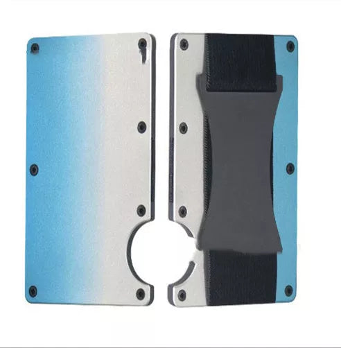 Metal carbon fiber wallet with RFID blocking technology in various colors