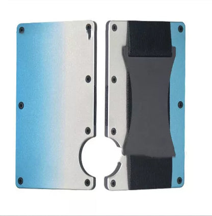 Metal carbon fiber wallet with RFID blocking technology in various colors