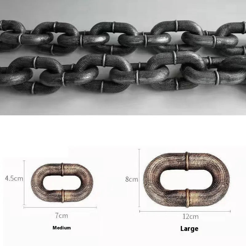 Dog leash simulation prop in antique silver, bronze, or black colour with PP material and length options for video spoofs