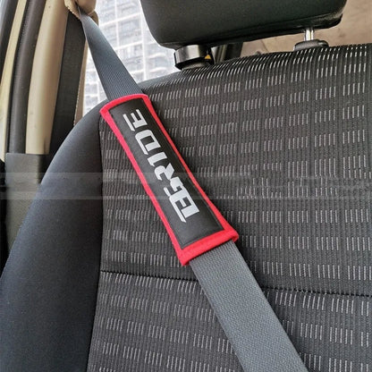 Cotton car seat belt shoulder pad set in black blue red colours with 22.5cm length