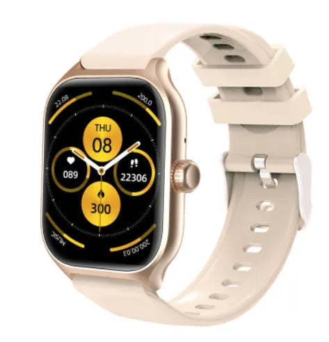 Black Bluetooth smart watch with full touch screen TFT display and silicone strap for heart rate and activity tracking