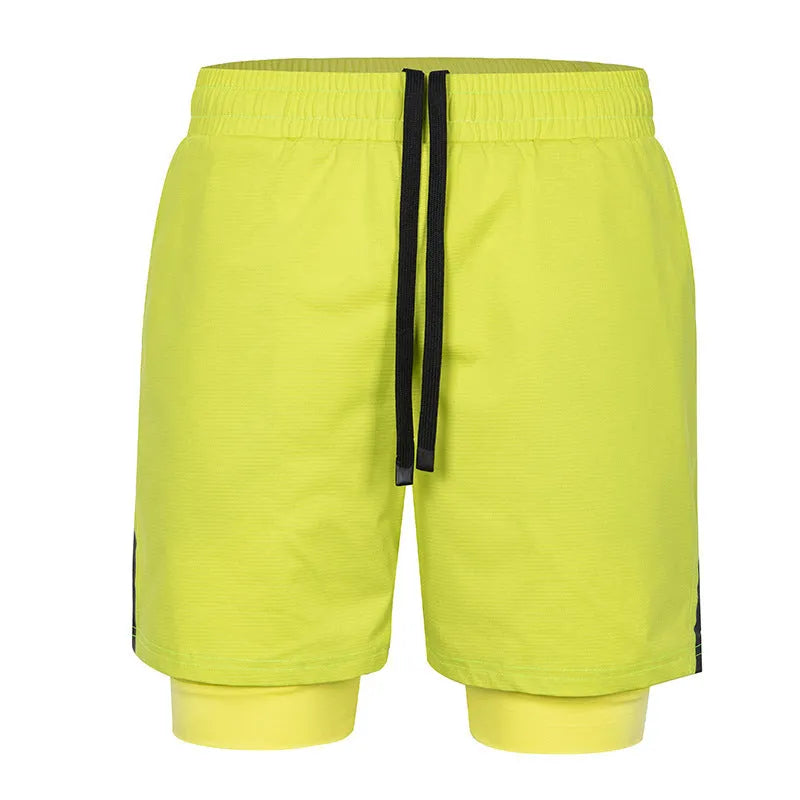 Men's quick-drying small plaid sports shorts in mid waist design available in six colours
