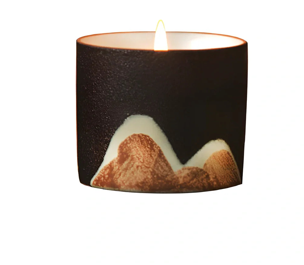 Handcrafted tea cup aromatherapy candle in glass container with 5.2cm width and 4.3cm height