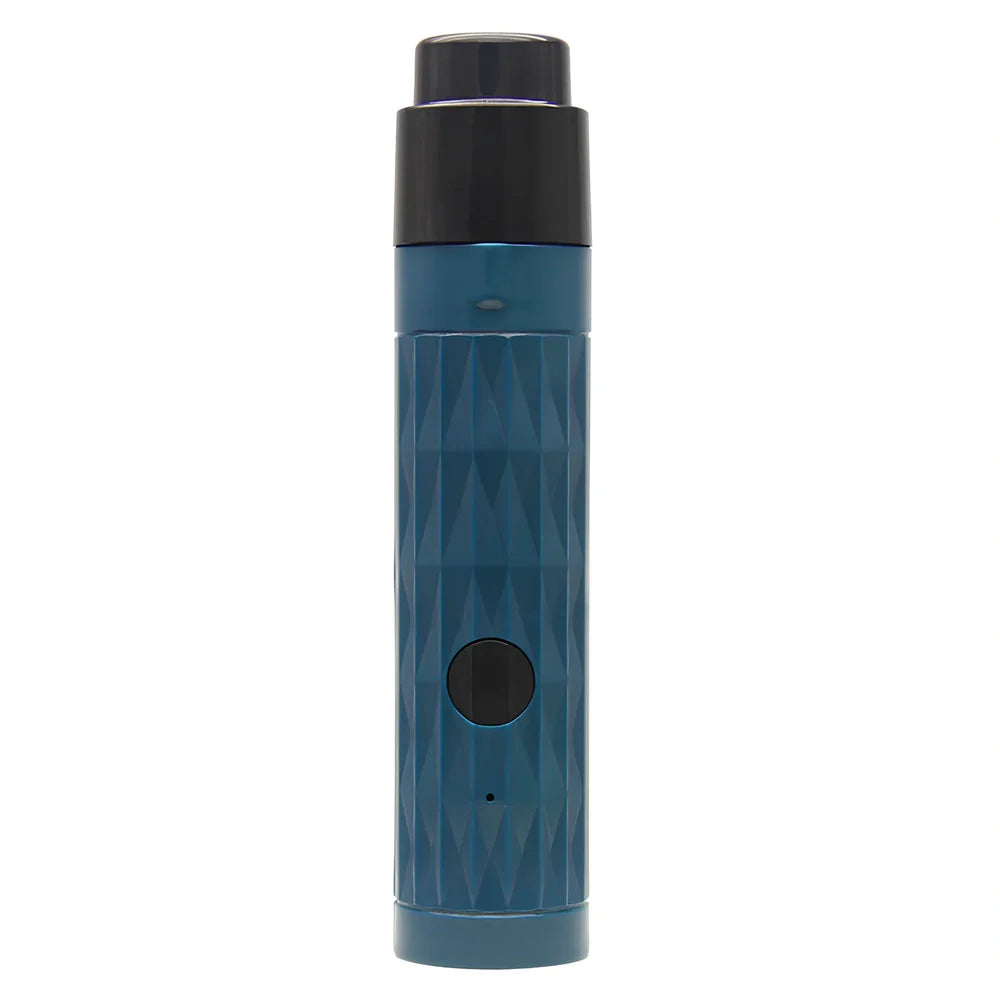 Blue electric pet nail polisher with LED light showing ergonomic grip and grinding head