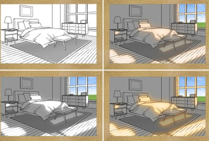 Illuminating Home Decor: Customizable LED Picture Light, featuring adjustable lighting modes and personalized ambiance for any room