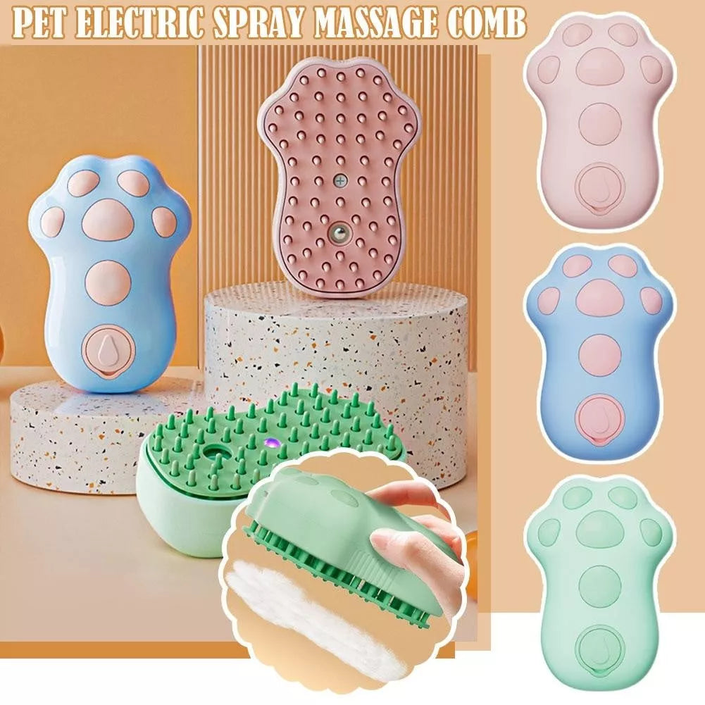 Electric pet spray comb with UV light and steam cleaning feature for dogs and cats