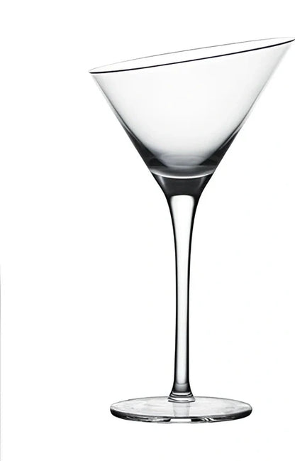 Creative transparent lead-free glass cup with seamless flat base for cocktails, 210ml capacity