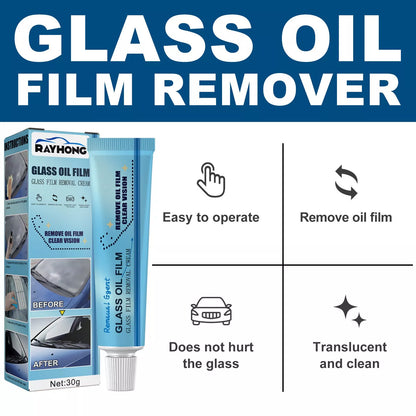 30g Car Windshield Glass Decontamination Rainproof Oil Film Remover with Sponge Cloth