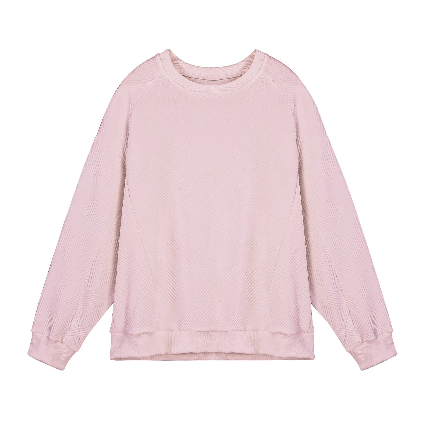 Men's long-sleeved twill Jacquard pullover sweater in loose fit with round neck
