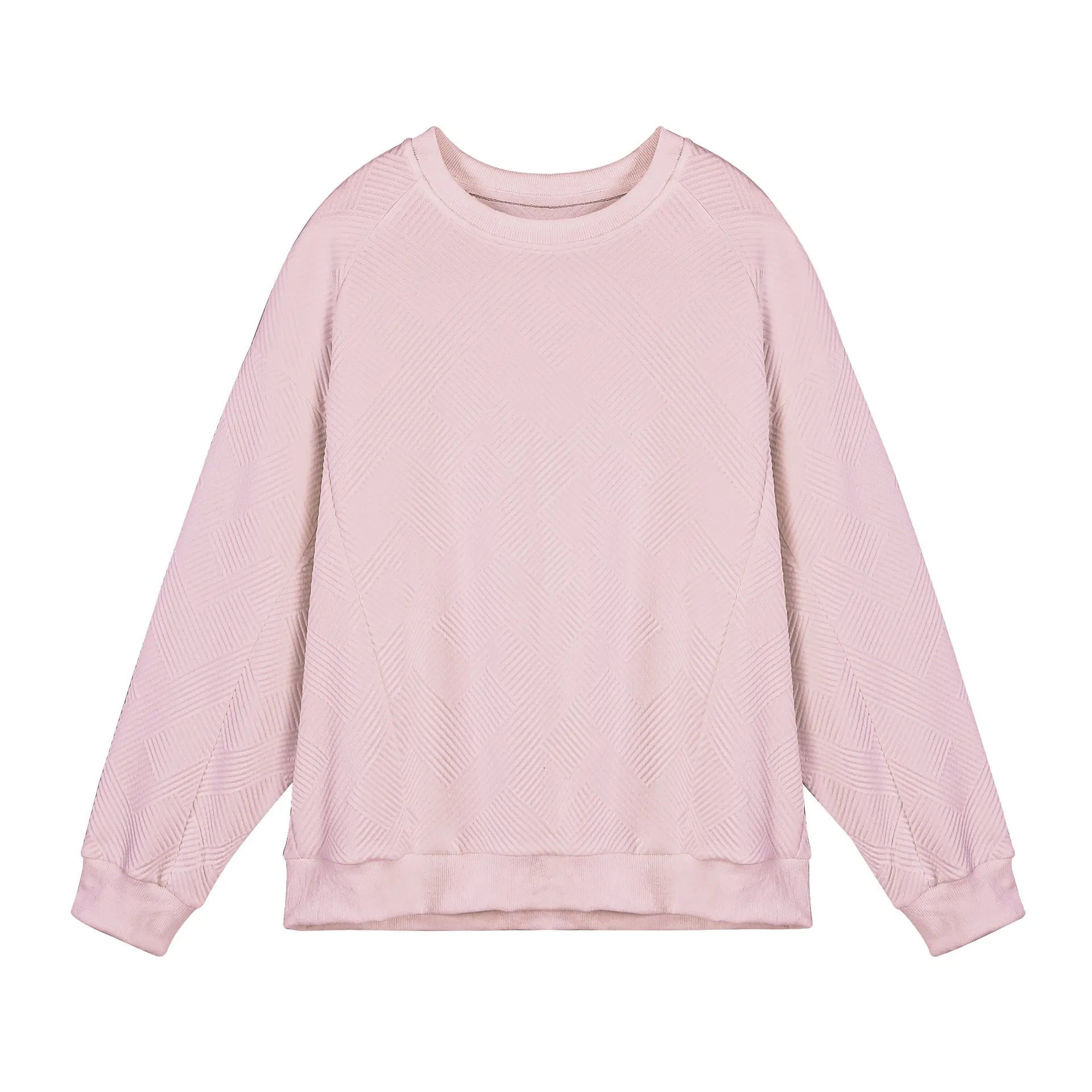 Men's long-sleeved twill Jacquard pullover sweater in loose fit with round neck