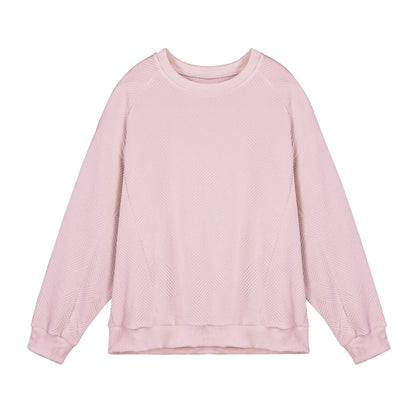 Men's long-sleeved twill Jacquard pullover sweater in loose fit with round neck