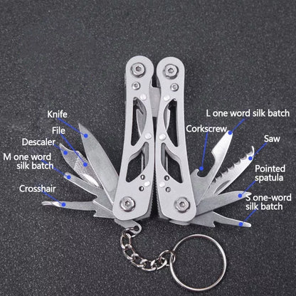 All Steel Multi-function Pliers with 14 tools including pliers, screwdrivers, and cutter