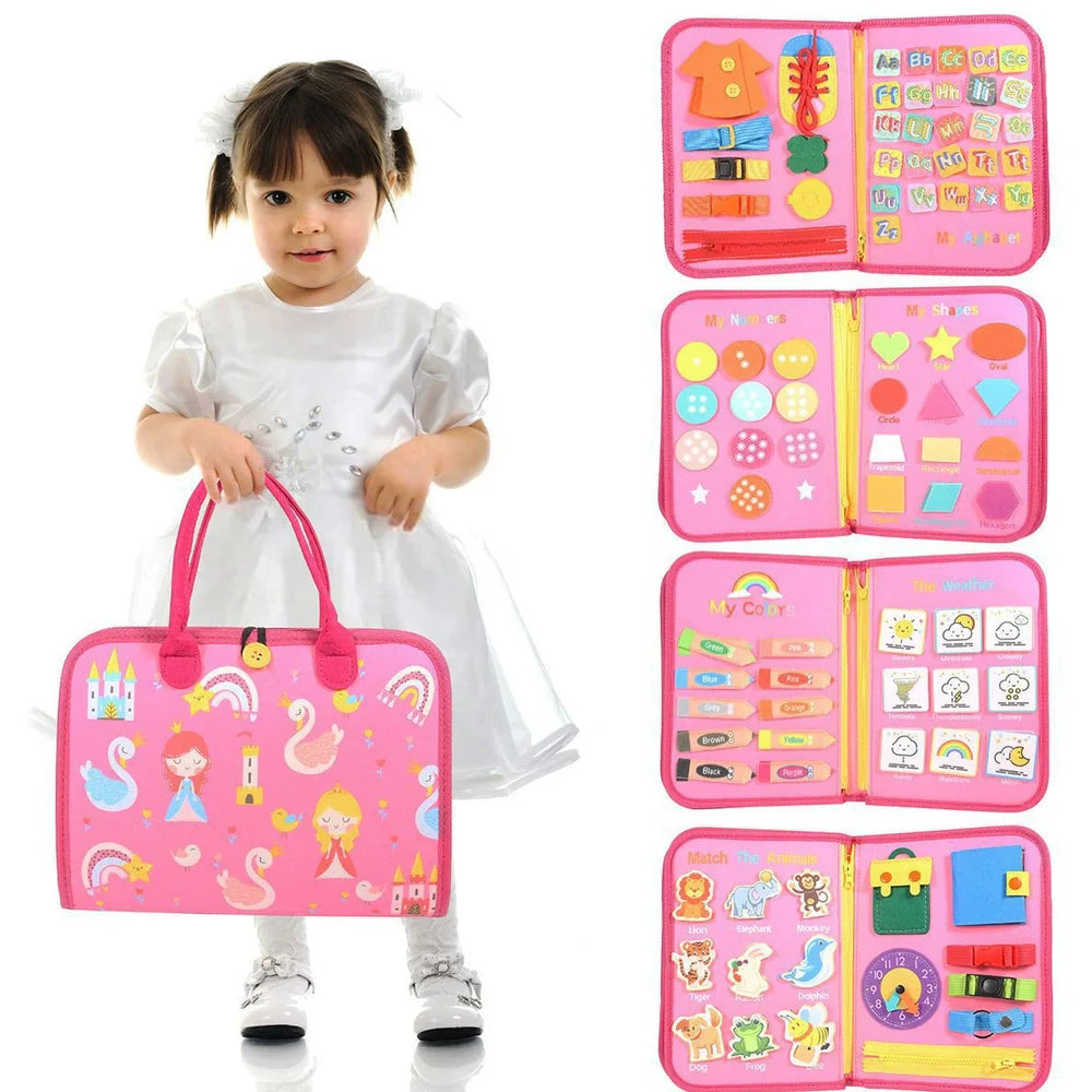 28x44cm felt learning board with puzzle elements for early education