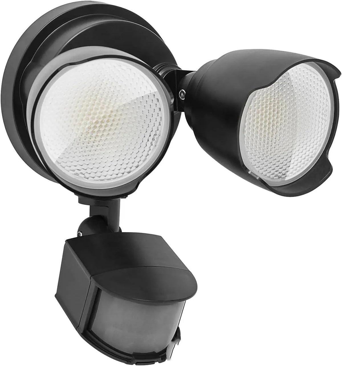 White LED security flood light with motion sensor for outdoor wall mounting