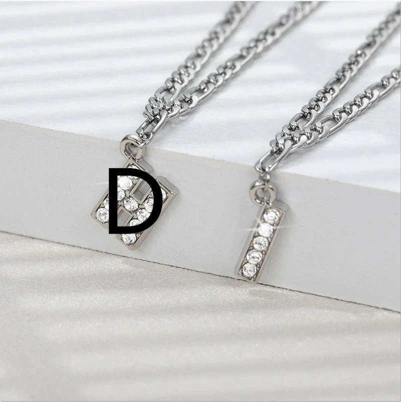 Personalized Stainless Steel Letter Anklet with Sparkling Zircon Accents