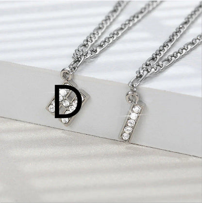 Personalized Stainless Steel Letter Anklet with Sparkling Zircon Accents