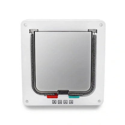 4-Way Lockable Pet Door Security Flap with ABS Plastic Construction in various colors and sizes