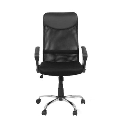 Black ergonomic mesh computer chair with adjustable height for office and home use