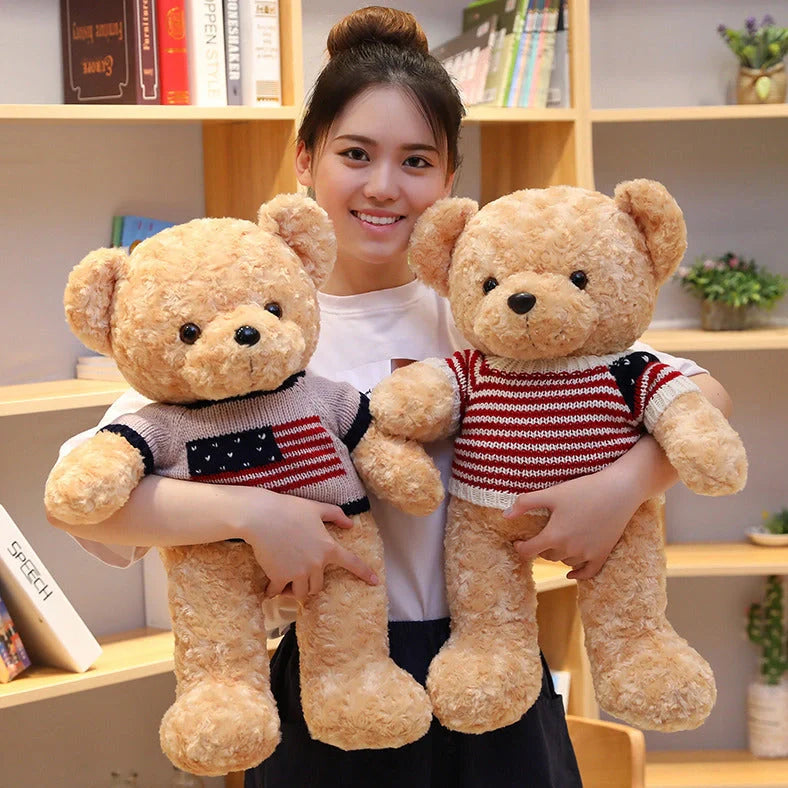 45cm grey teddy bear plush toy with soft fabric and PP cotton filling