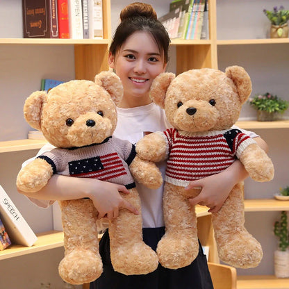 45cm grey teddy bear plush toy with soft fabric and PP cotton filling