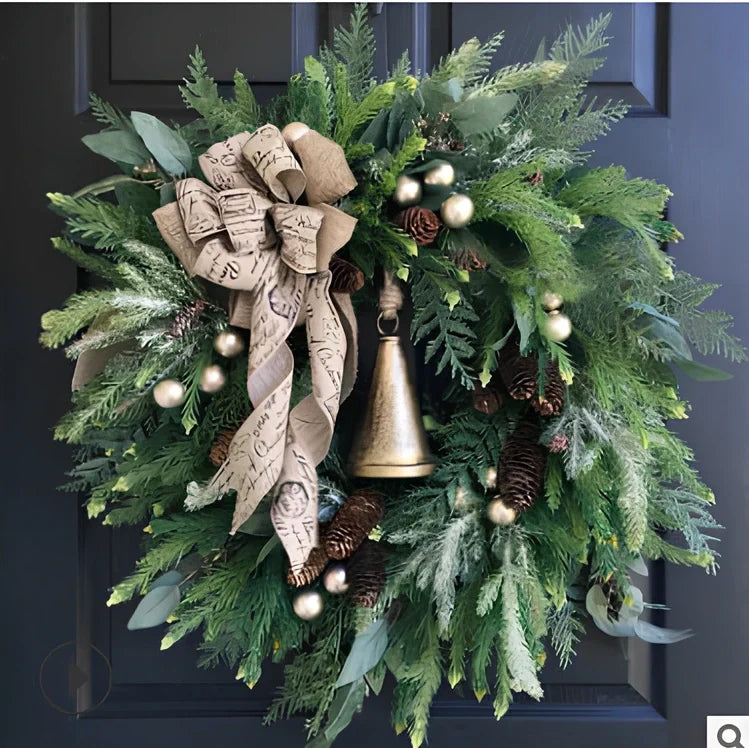 Christmas door hanging decoration measuring 50cm with plastic construction and luminous ornament options