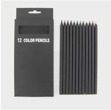 Wooden painting pencil set with first class elm shell, 12 colours, and 3.0mm lead hardness