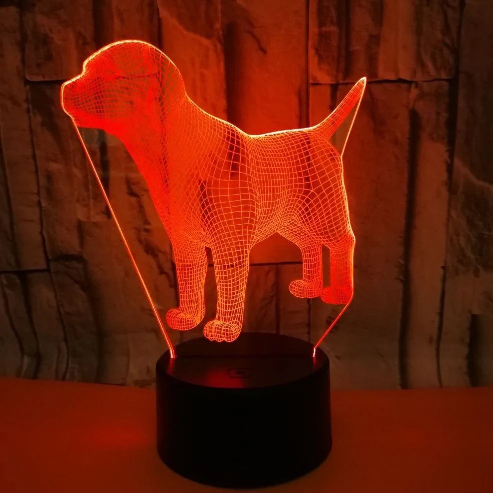 USB-powered touch control mood lamp with 7 colour options and remote control on bedside table