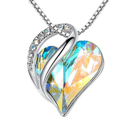 925 silver heart-shaped geometric necklace for women in various colors