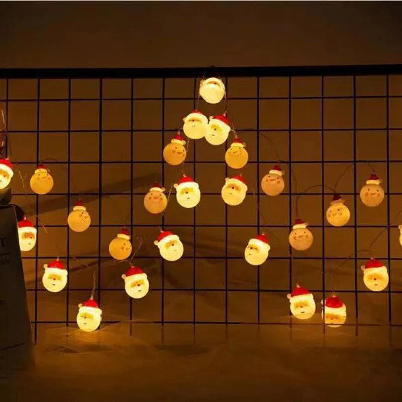 Santa Claus LED string lights for Christmas tree decoration, waterproof, 1.5m length
