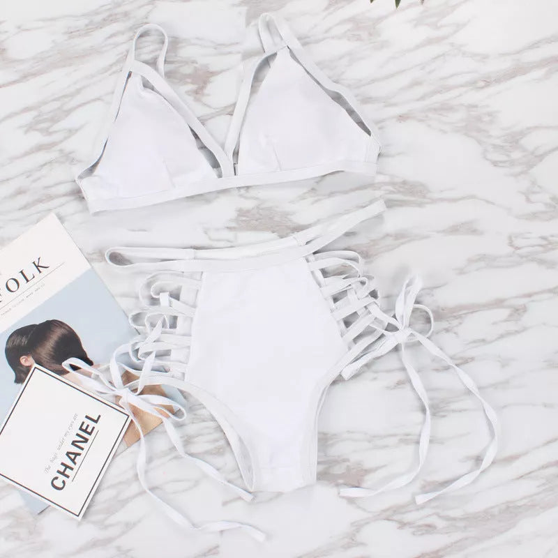 Adjustable strap bikini swimsuit in vibrant colors for a custom fit