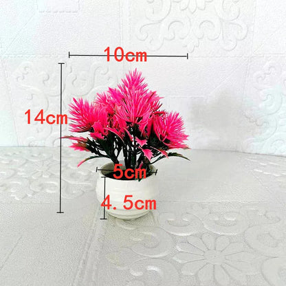 Simulated bonsai plant ornament in vibrant colors for home decor