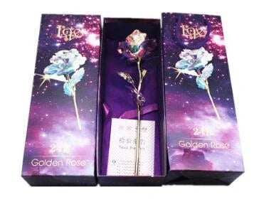 Handmade 24K gold rose flower set in elegant gift box