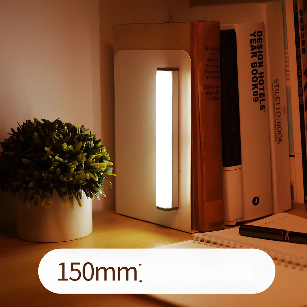LED sensor light bar showing motion detection range and multiple size options from 9cm to 52cm